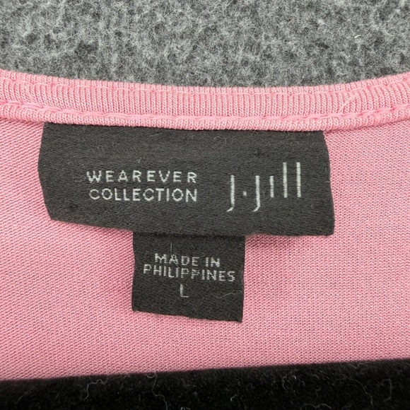 J Jill Wearever Pink  3/4 Sleeve Crossover Hem Tunic Top Large Stretch Capsule - Picture 3 of 7